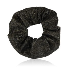 Elastiske scrunchies i tekstil med gylden tråd (OG875)