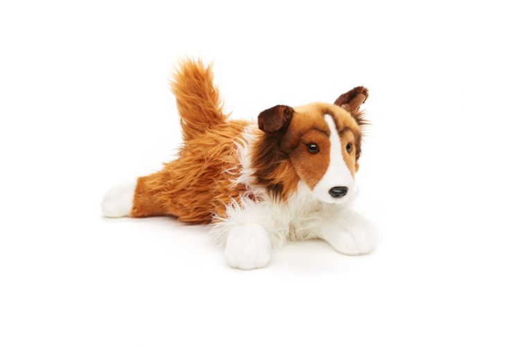 Uni-Toys Langhåret Collie (Rough Collie), liggende 40 cm