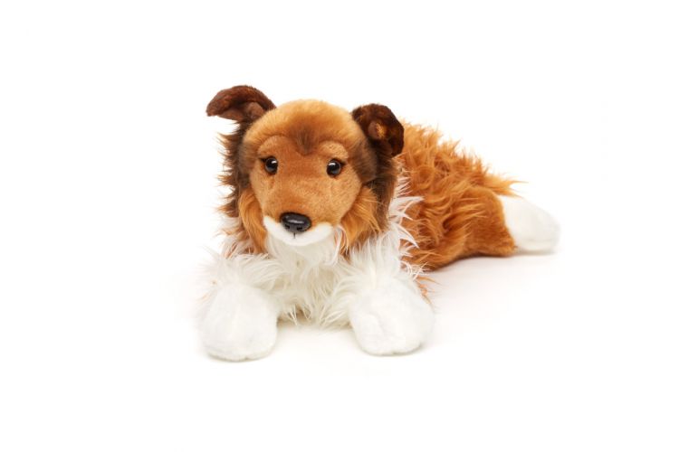 Uni-Toys Langhåret Collie (Rough Collie), liggende 40 cm