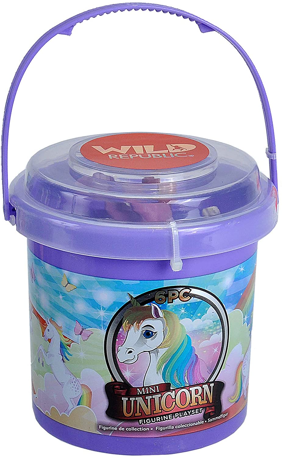Wild Republic Lille Spand med Enhjørning Figurer, 6 stk.