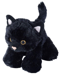 Wild Republic Lille Sort Kat - Hug'ems Black Cat 18 cm