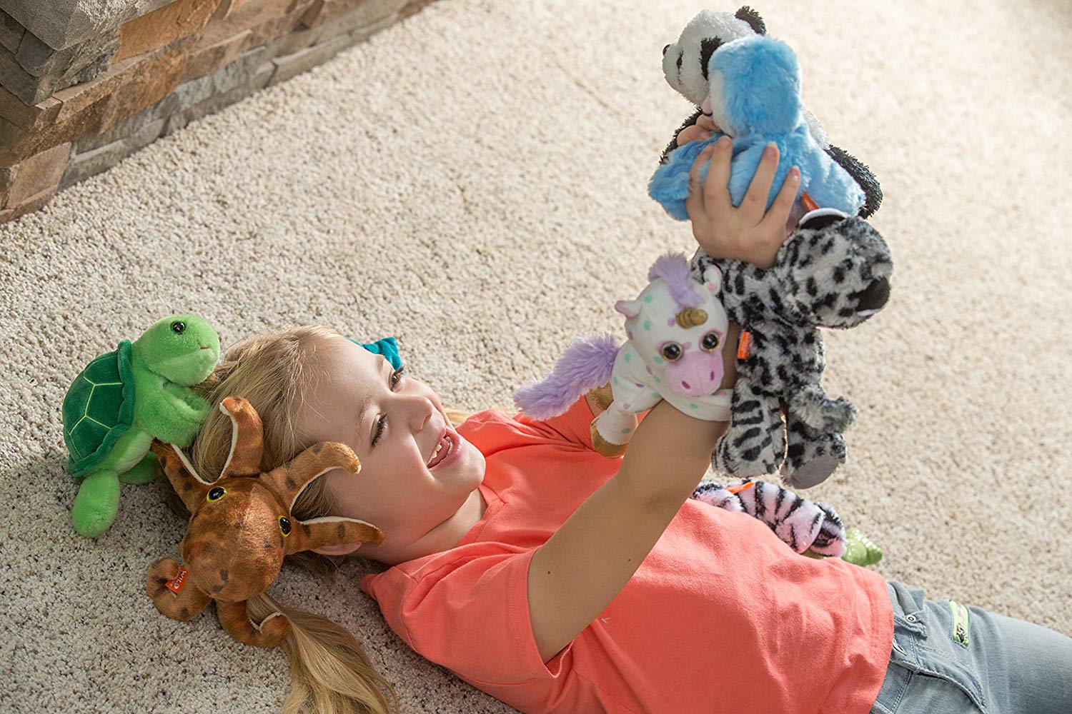 Wild Republic Huggers Polka Dot Enhjørning med snap armbånd 20 cm