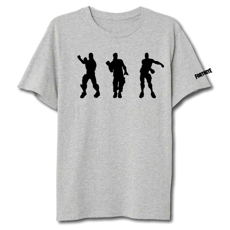 Fortnite Dancing Grey t-shirt til voksne (S, M, L, XL)