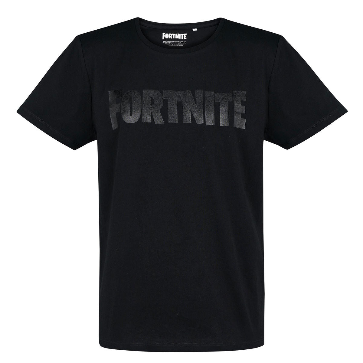 Fortnite T-shirt Logo Sort til voksne (S, M, L, XL)