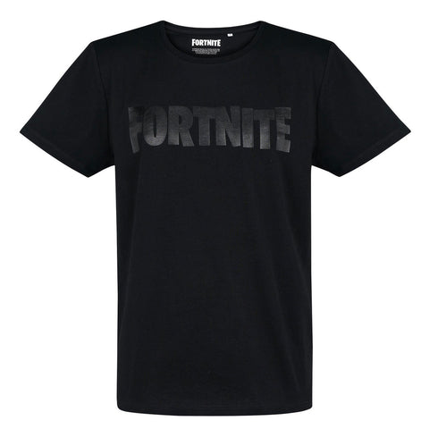 Fortnite T-shirt Logo Sort til voksne (S, M, L, XL)